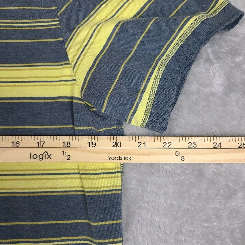 Nike Dri-Fit Tennis Polo Shirt Mens Size X-Large Yellow Grey Striped Pullover - Picture 8 of 10